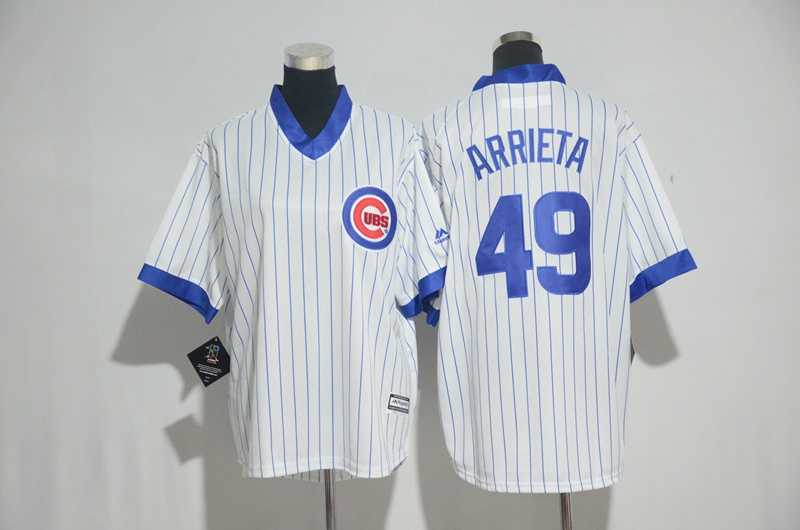 Chicago Cubs #49 Jake Arrieta White Cooperstown New Cool Base Stitched Jersey,We sell and wholesale Chicago Cubs #49 Jake Arrieta White Cooperstown New Cool Base Stitched Jersey on line form chian!